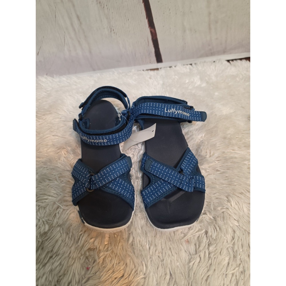 Luffymomo Womens Sport Sandals Navy Blue Polka Dot Strappy Outdoor Shoes Size 8